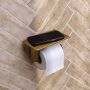 Brauer Gold Edition toiletrolhouder met planchet goud geborsteld PVD - Thumbnail 2