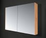 Basic Comfort spiegelkast met spiegels aan binnen- en buitenzijde op houten deuren 100 x 60 x 14 cm whisky oak - Thumbnail 1