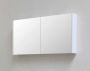 Basic Comfort spiegelkast met spiegels aan binnen- en buitenzijde op houten deuren 80 x 60 x 14 cm ice white - Thumbnail 1