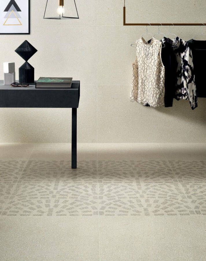 Ceramiche Coem Terrazzo Mini keramische vloertegel terrazzo gerectificeerd 60 x 60 cm caolino