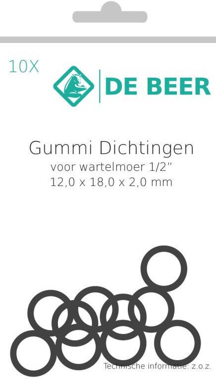 De Beer gu mm i ring 1 2" 12x18x2a 10 stuks