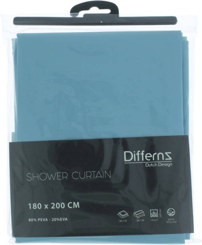 Differnz Base douchegordijn waterdicht 100% PEVA blauw 180 x 200 cm - Foto 2
