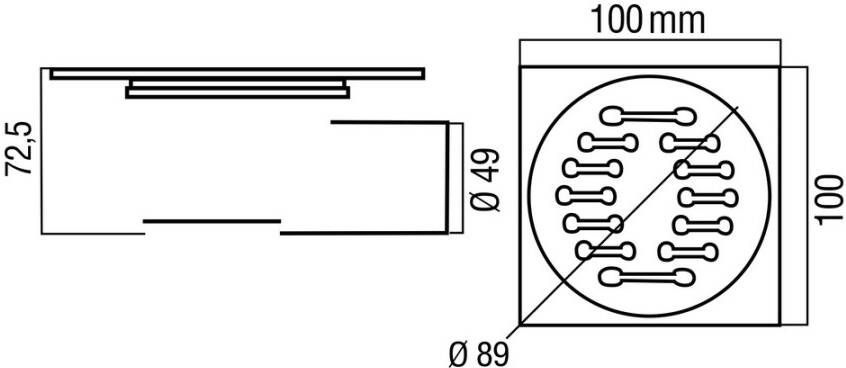 Differnz Basic Doucheput zijuitlaat mat 10 x 10 cm 33.010.77 - Foto 2