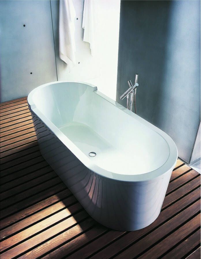 Duravit Starck kunststof bad acryl ovaal vrijstaand 180x80x46cm m. paneel m. poten wit - Foto 2