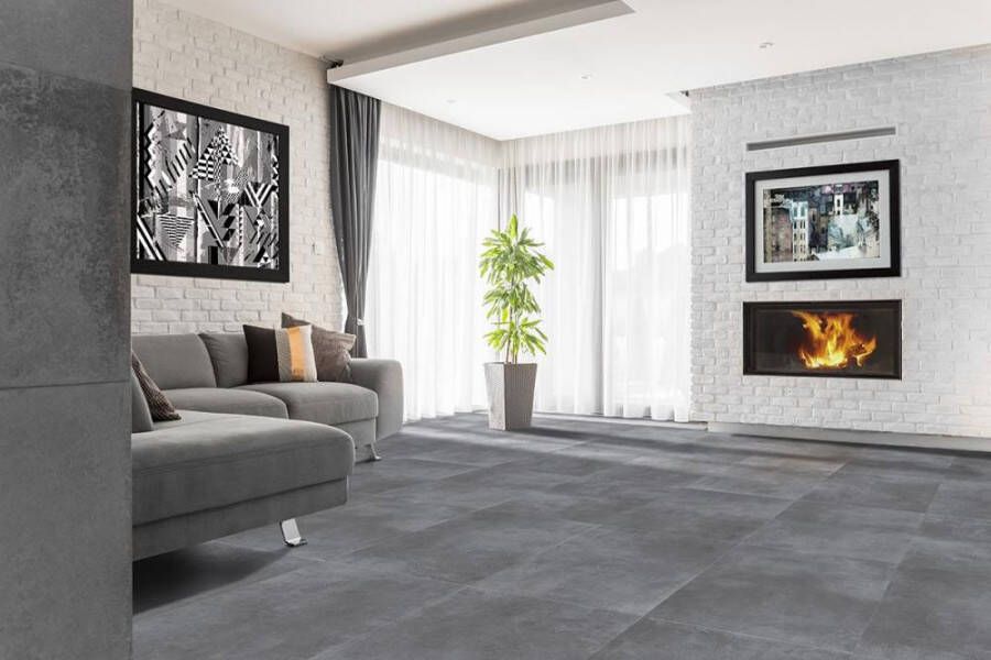EnergieKer Loft keramische vloertegel betonlook gerectificeerd 60 x 60 cm grey