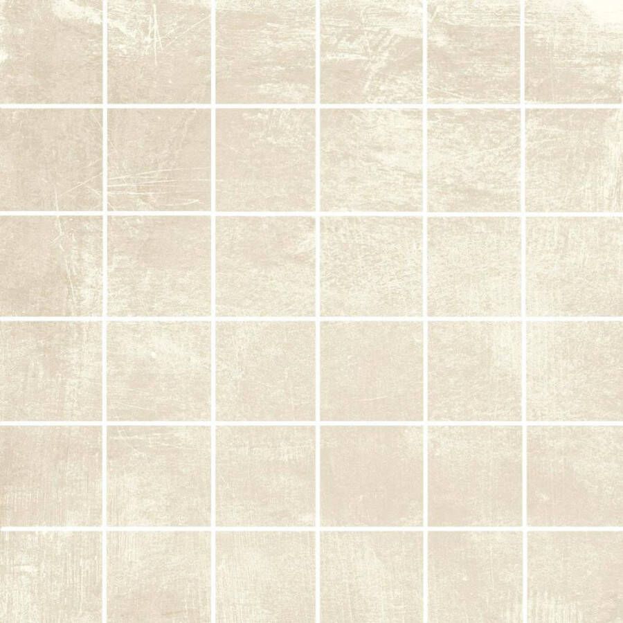EnergieKer mozaïektegel 30x30cm 10mm Vierkant Betonlook Wit mat SW07310617-1
