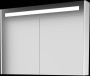 Basic Premium spiegelkast met geïntregeerde LED-verliching en spiegels aan buitenzijde op houten deuren 100 x 60 x 14 cm ice white - Thumbnail 3
