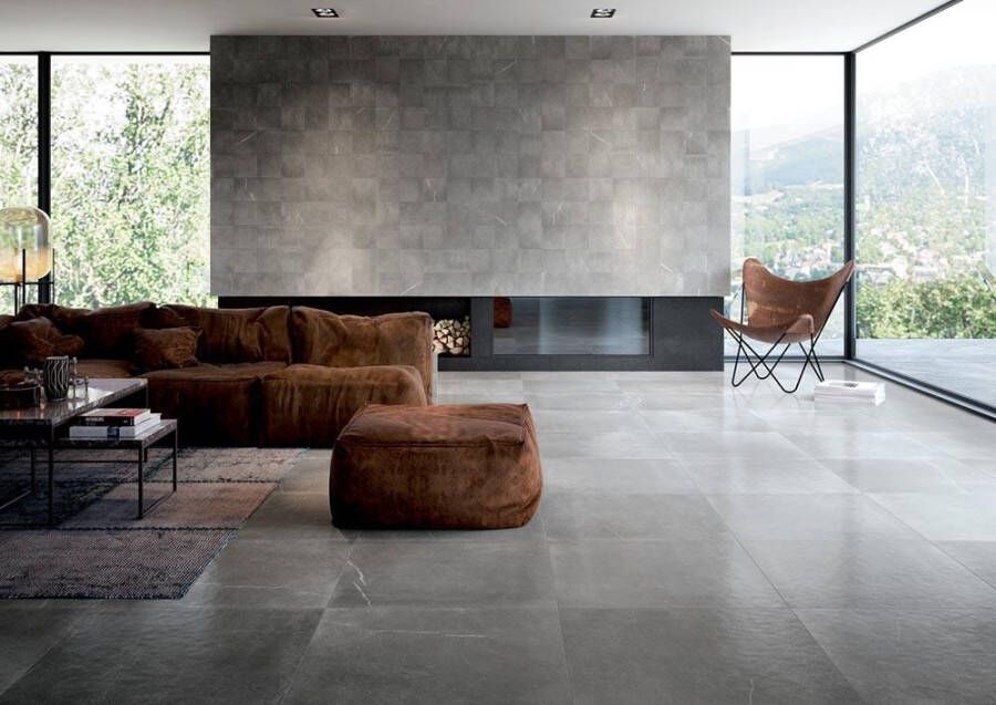 Fap Ceramiche Maku keramische vloertegel natuursteenlook gerectificeerd 80 x 80 cm grey