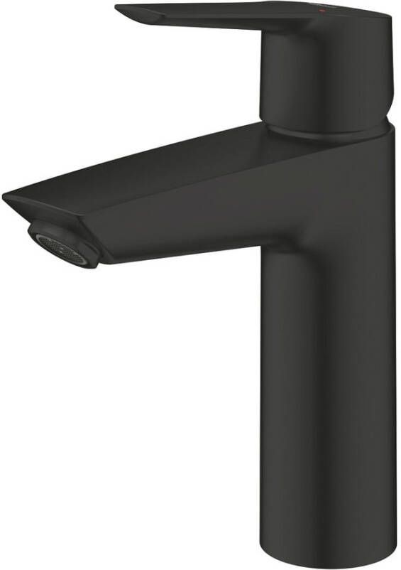 GROHE Start M-size wastafelmengkraan met gladde body en push-open waste 19 2 cm matte black