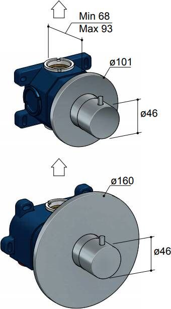 Hotbath Buddy afbouwdeel voor HB012 inbouwthermostaat geborsteld nikkel