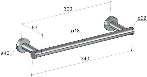 Hotbath Cobber handdoekhouder 4 x 34 x 8 3 cm gepolijst messing