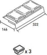 INK lade-indeling bestaande uit 2x model S lade-verdeling inclusief 2 anti-slipmatten 4cm antraciet