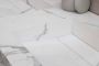 Ink Pitch Wastafel keramische slab bak dubbel met drain en front en side skirts zonder kraangaten Statuario glans 1400x450x90 mm (bxdxh) - Thumbnail 3
