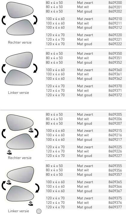 INK SP22 spiegel met organische vorm in stalen kader linker versie 60 x 100 x 4 cm mat wit