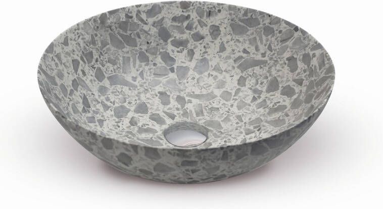 LoooX Ceramic Terrazzo opzetwaskom Ø 40 cm grey