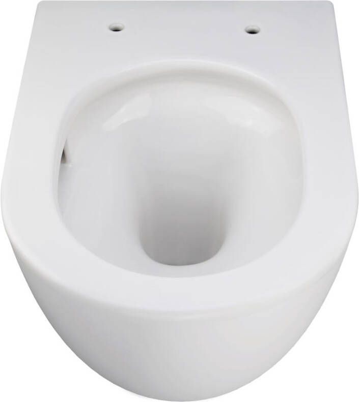 Regn hangend rimless toilet met TwirlFlush 42 x 36 x 52 5 cm wit