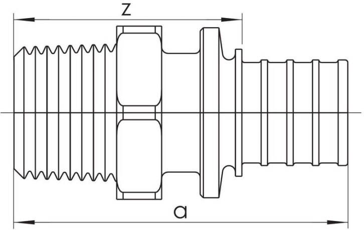 Rehau Rautherm overgangskoppeling buitendraad 20x2.0mm R3 4"-S18