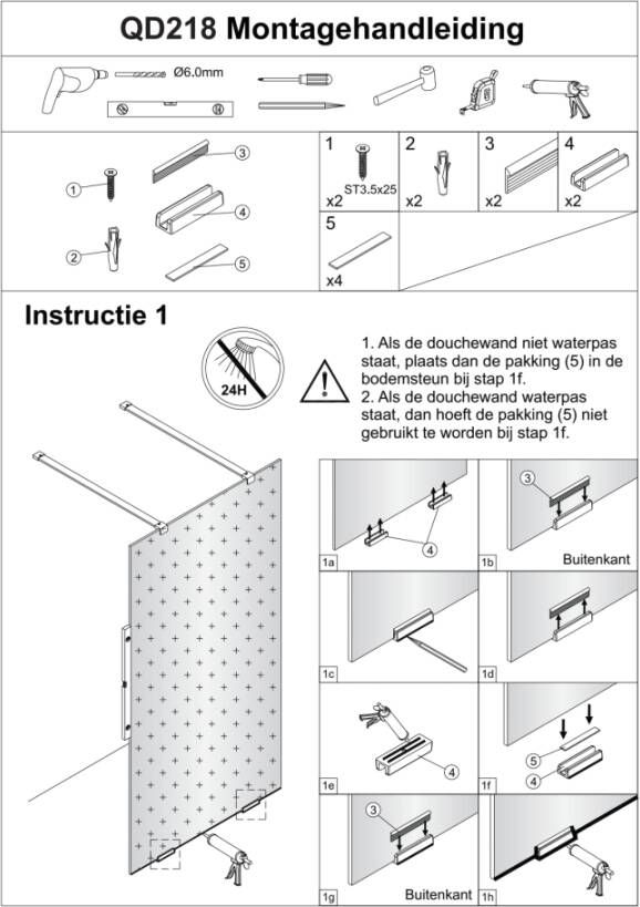 Sub 066 bodemsteun set a 2 stuks mat zwart