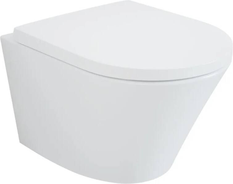 Sub Opus Classic Rimless hangend toilet met Softclose en Quick-release toiletzitting 35 x 36 x 47 cm wit