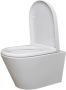 Sub Wiesbaden Stereo rimless hangend toilet met Vesta toiletzitting 40 x 35 5 x 53 cm glanzend wit - Thumbnail 3
