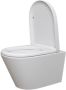 Sub Wiesbaden Stereo rimless hangend toilet met Vesta toiletzitting 40 x 35 5 x 53 cm mat wit - Thumbnail 3