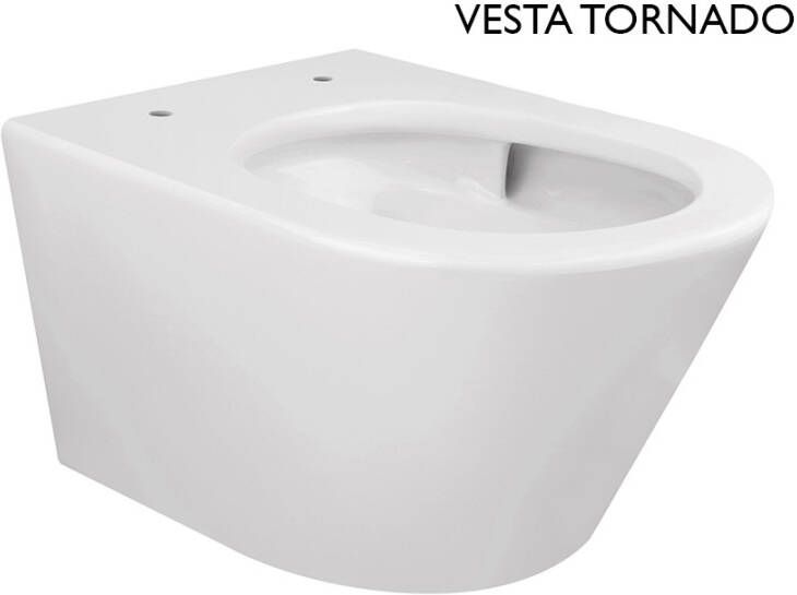 Wiesbaden Vesta rimless hangend toilet met Tornado-flush 42 x 35 8 x 52 5 cm glanzend wit