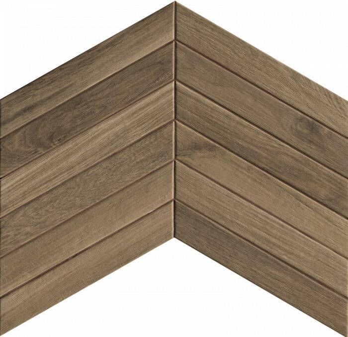 Jabostone B.V. SAMPLE Fap Ceramiche Fapnest keramische chevron houtlook wandtegel 7 5 x 45 cm brown