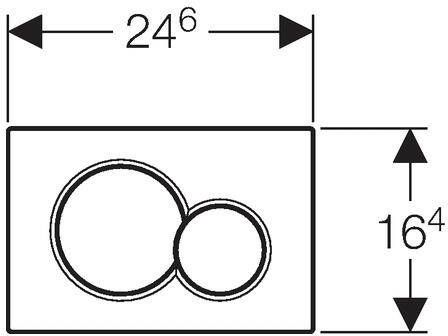 Geberit Sigma01 bedieningplaat 2-toets spoeling frontbediening voor toilet 24.6x16.4cm glans mat verchroomd 115770KA5 - Foto 2