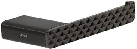 Geesa Shift toiletrolhouder rechts met diamantpatroon zonder klep 20 2 x 7 x 3 cm zwart metaal geborsteld