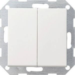 GIRA Systeem 55 2-voudig kunststof inbouw drukvlakschakelaar 2x wissel schakelaar wit (RAL9010)
