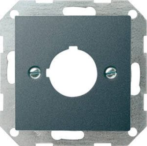 GIRA System 55 kunststof inbouw inzetplaat boring 22.5mm met draagring antraciet (RAL9005)