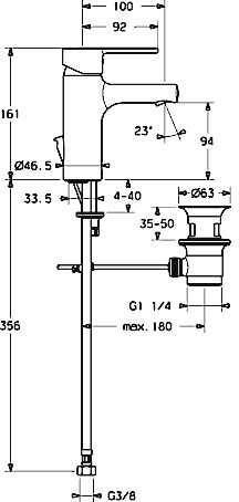 Hansa ronda wastafelkraan met vaste uitloop met waste met flexibele aansluitslangen chroom 03092273