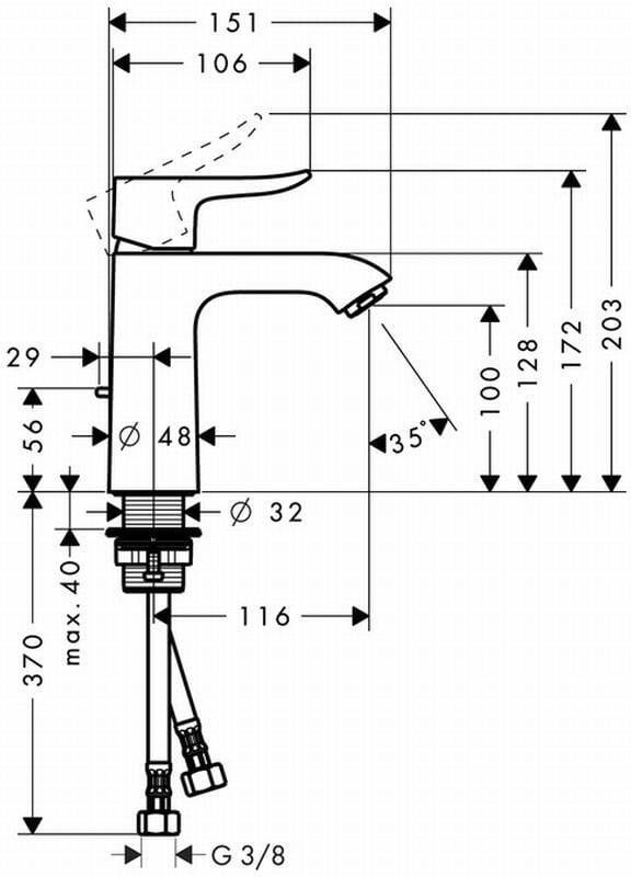 Hansgrohe Metris 110 ééngreeps wastafelmengkraan LowFlow 3 5?l min met wastegarnituur chroom - Foto 2