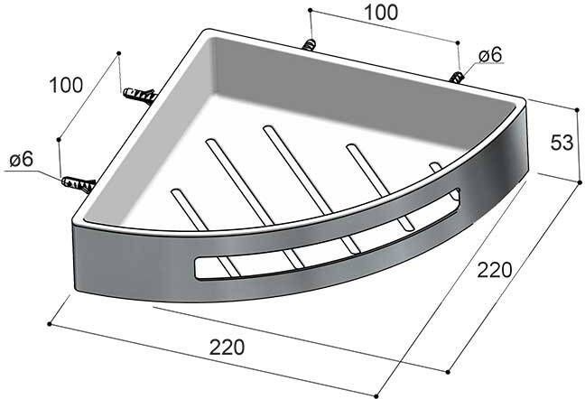 Douche Concurrent Planchet Hoek Hotbath Archie 12.5x12.5x5.3cm Geborsteld RVS
