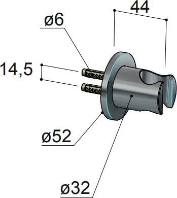 Hotbath Archie Wandsteun geschikt voor handdouchehouder RVS AR514IX - Foto 2