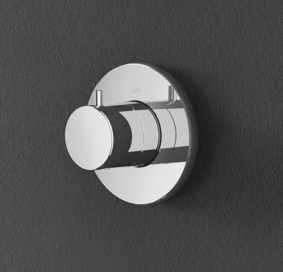 Hotbath Stopkraan Buddy Inbouw Thermostaat Chroom of Geborsteld Nikkel - Foto 3