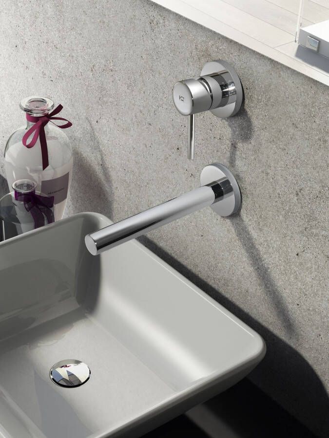 Hotbath Wastafelmengkraan Buddy Inbouw 3+ 3 Inbouwsysteem 1-hendel Uitloop Recht 17 cm Chroom - Foto 3