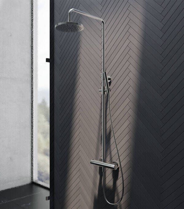 Hotbath Get together SDS1 thermostatsiche regendoucheset 25cm ronde hoofddouche 3 standen ronde handdouche nikkel geborsteld SDS1GN14 - Foto 3