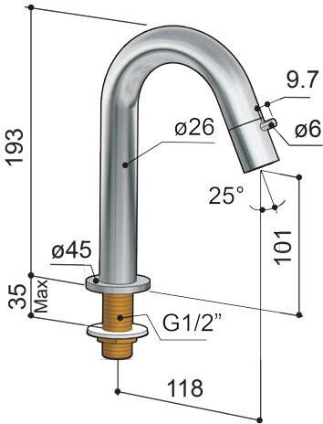 Douche Concurrent Toiletkraan Hotbath Cobber Rond Gepolijst Messing PVD met Knop - Foto 3