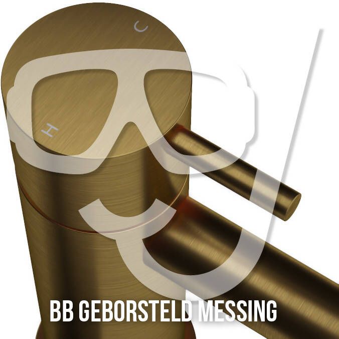 Hotbath Afbouwdeel Bidetmengkraan Cobber Met Doucheslang En Houder Geborsteld Messing Living Colours - Foto 2