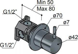 Hotbath Inbouw Douchemengkraan Cobber 1-hendel Gepolijst Messing Living Colours