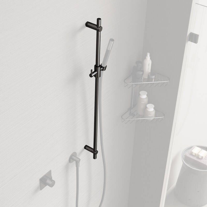 Hotbath Cobber losse glijstang met handdouchehouder 90 cm zwart chroom