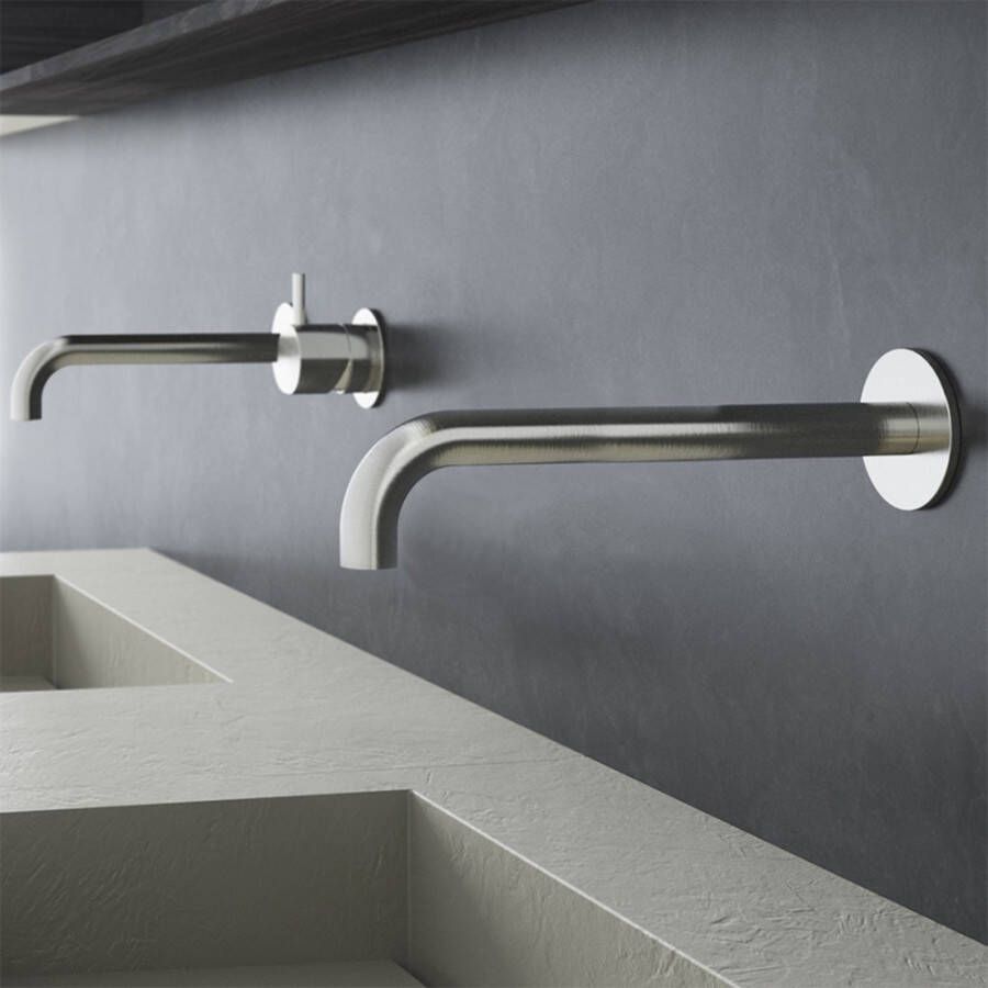 Hotbath Wastafelkraan Uitloop Cobber Rond 18 cm Geborsteld Nikkel - Foto 2