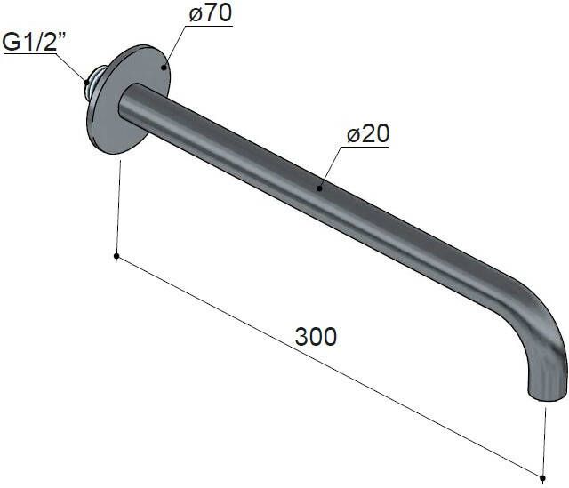 Hotbath Wastafelkraan Uitloop Cobber Rond 30 cm Verouderd Messing Living Colours - Foto 3