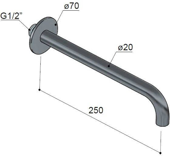 Hotbath Wastafelkraan Uitloop Cobber Rond 25 cm Geborsteld Koper PVD - Foto 2