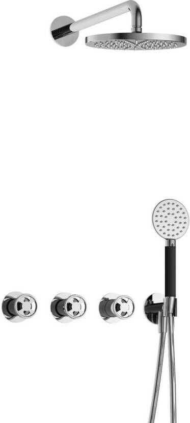 Hotbath Cobber IBSW70 Regendoucheset inbouw 38.5cm wandarm 20cm ronde hoofddouche 3 standen handdouche chroom IBSW70CR1