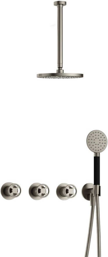 Hotbath Cobber IBSW70 Regendoucheset inbouw 38.5cm wandarm 20cm ronde hoofddouche 3 standen handdouche glijstang chroom IBSW70CR17 - Foto 2