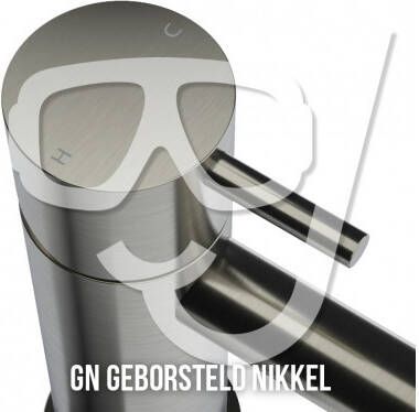 Hotbath Cobber X staande badmengkraan met staafhanddouche en doucheslang 105 5 x 22 5 cm geborsteld nikkel