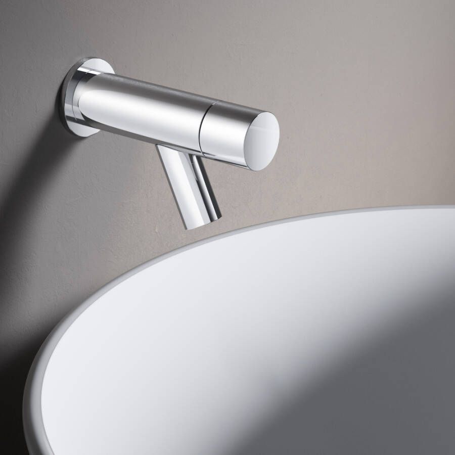 Hotbath Dude Fonteinkraan inbouw uitloop 7.8cm rond geborsteld nikkel EW001GN - Foto 2