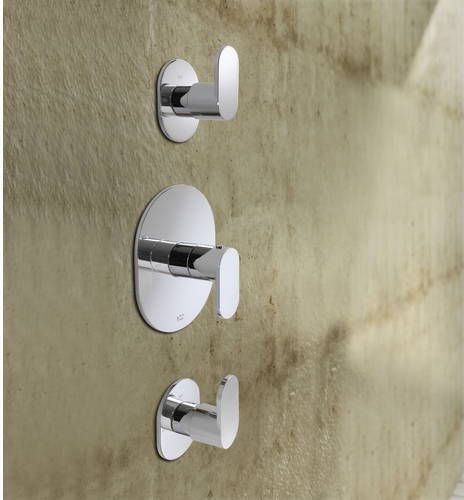 Douchekraan Hotbath Friendo Inbouw Thermostatisch Rond Geborsteld Nikkel 3 Greeps - Foto 3